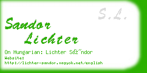 sandor lichter business card